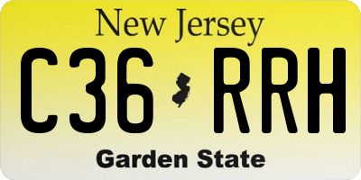 NJ license plate C36RRH