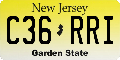 NJ license plate C36RRI