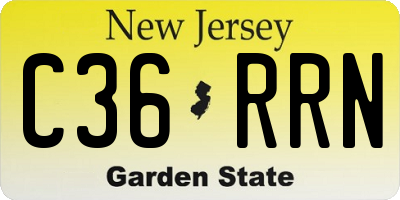 NJ license plate C36RRN