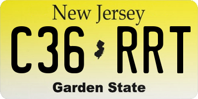 NJ license plate C36RRT