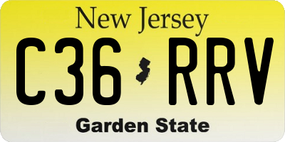 NJ license plate C36RRV