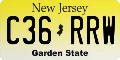 NJ license plate C36RRW