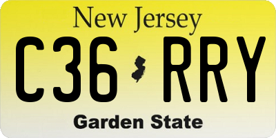 NJ license plate C36RRY