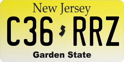 NJ license plate C36RRZ