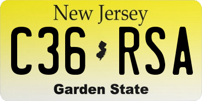 NJ license plate C36RSA