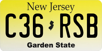 NJ license plate C36RSB