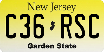 NJ license plate C36RSC