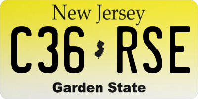 NJ license plate C36RSE