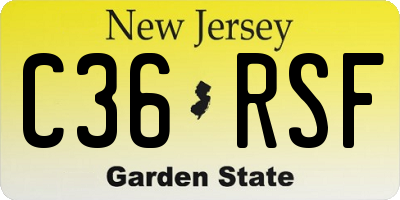 NJ license plate C36RSF