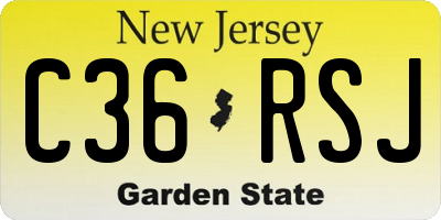 NJ license plate C36RSJ