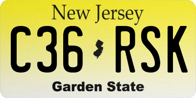 NJ license plate C36RSK