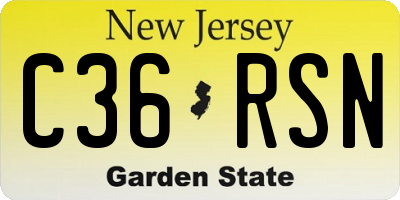 NJ license plate C36RSN