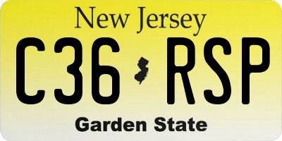 NJ license plate C36RSP