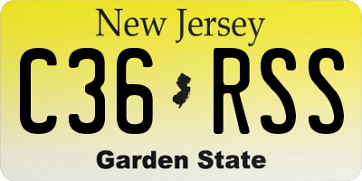 NJ license plate C36RSS