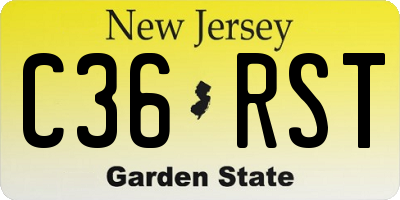 NJ license plate C36RST
