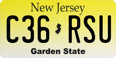 NJ license plate C36RSU