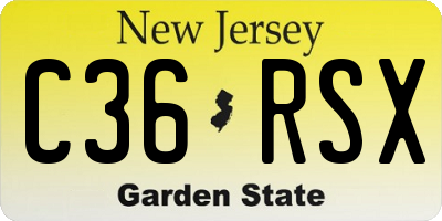 NJ license plate C36RSX