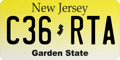 NJ license plate C36RTA