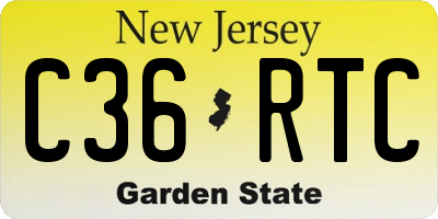 NJ license plate C36RTC