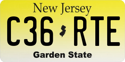 NJ license plate C36RTE