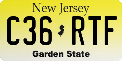 NJ license plate C36RTF