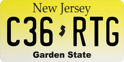 NJ license plate C36RTG
