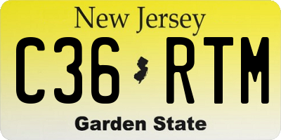 NJ license plate C36RTM