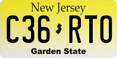 NJ license plate C36RTO