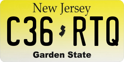 NJ license plate C36RTQ