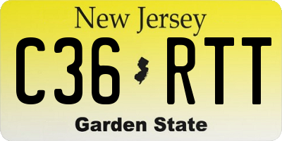 NJ license plate C36RTT
