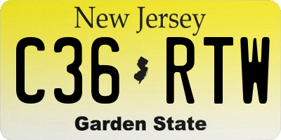 NJ license plate C36RTW