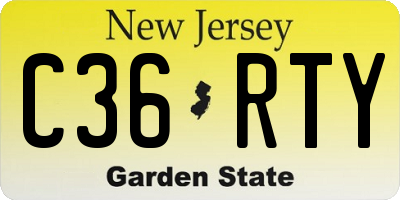 NJ license plate C36RTY