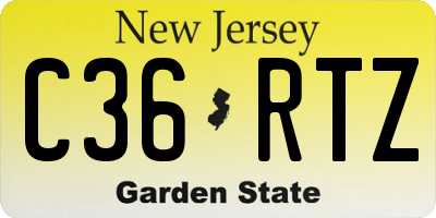 NJ license plate C36RTZ