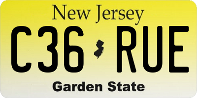 NJ license plate C36RUE