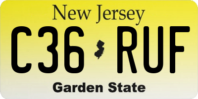 NJ license plate C36RUF