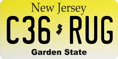 NJ license plate C36RUG