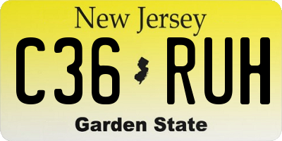 NJ license plate C36RUH