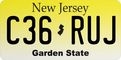 NJ license plate C36RUJ