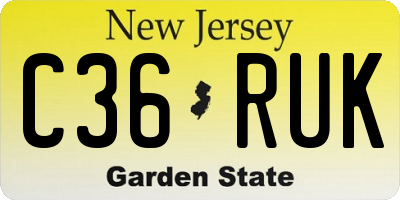 NJ license plate C36RUK