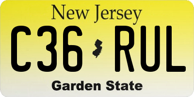 NJ license plate C36RUL