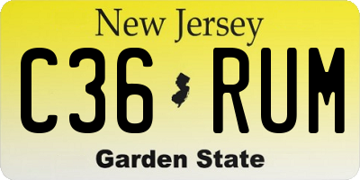 NJ license plate C36RUM