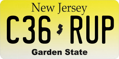 NJ license plate C36RUP