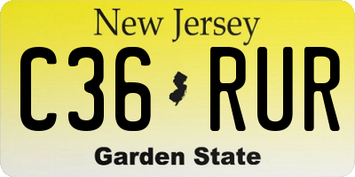 NJ license plate C36RUR