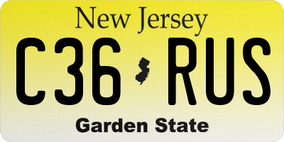 NJ license plate C36RUS