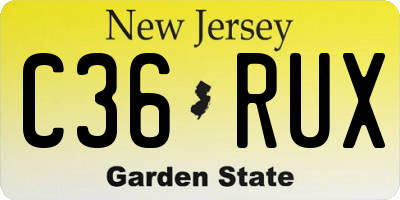 NJ license plate C36RUX