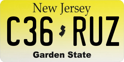 NJ license plate C36RUZ