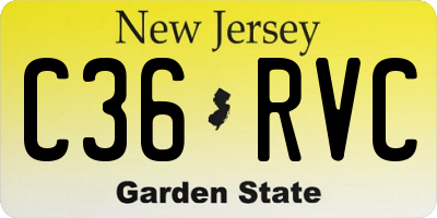 NJ license plate C36RVC