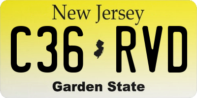 NJ license plate C36RVD