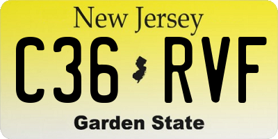 NJ license plate C36RVF
