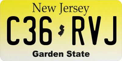 NJ license plate C36RVJ